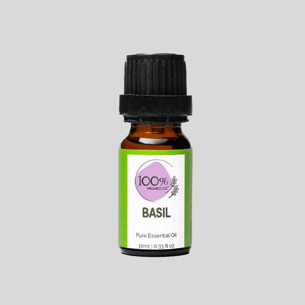 100% Wellness Co Basil Essential Oil
