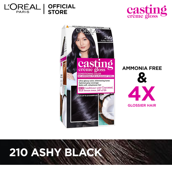 LOreal Paris Casting Creme Gloss - 210 Ashy Black Hair Color