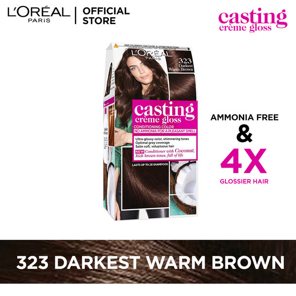 LOreal Paris Casting Creme Gloss - 323 Darkest Warm Brown Hair Color