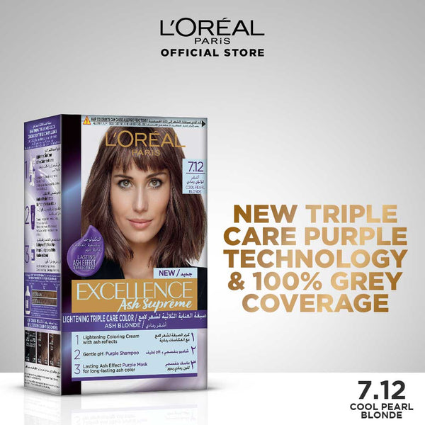 LOreal Paris Excellence Ash Supreme - 7.12 Cool Pearl Blonde Hair Color