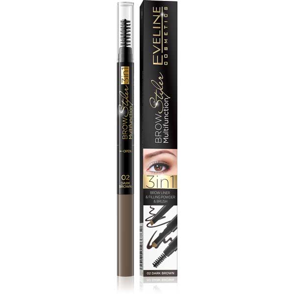 Eveline Brow Styler 3In1 Multifunction 01 Medium Brown