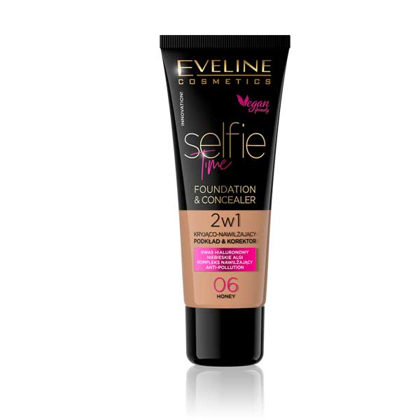 Eveline Selfie Time Foundation & Concealer 06 Honey 30Ml