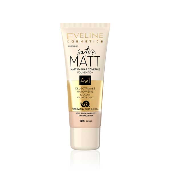 Eveline Satin Matt Mattifying & Covering Foundation 104 Beige